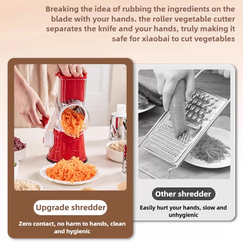 Affettatrice Manuale 3 in 1 — Verdure, Formaggio e Aglio